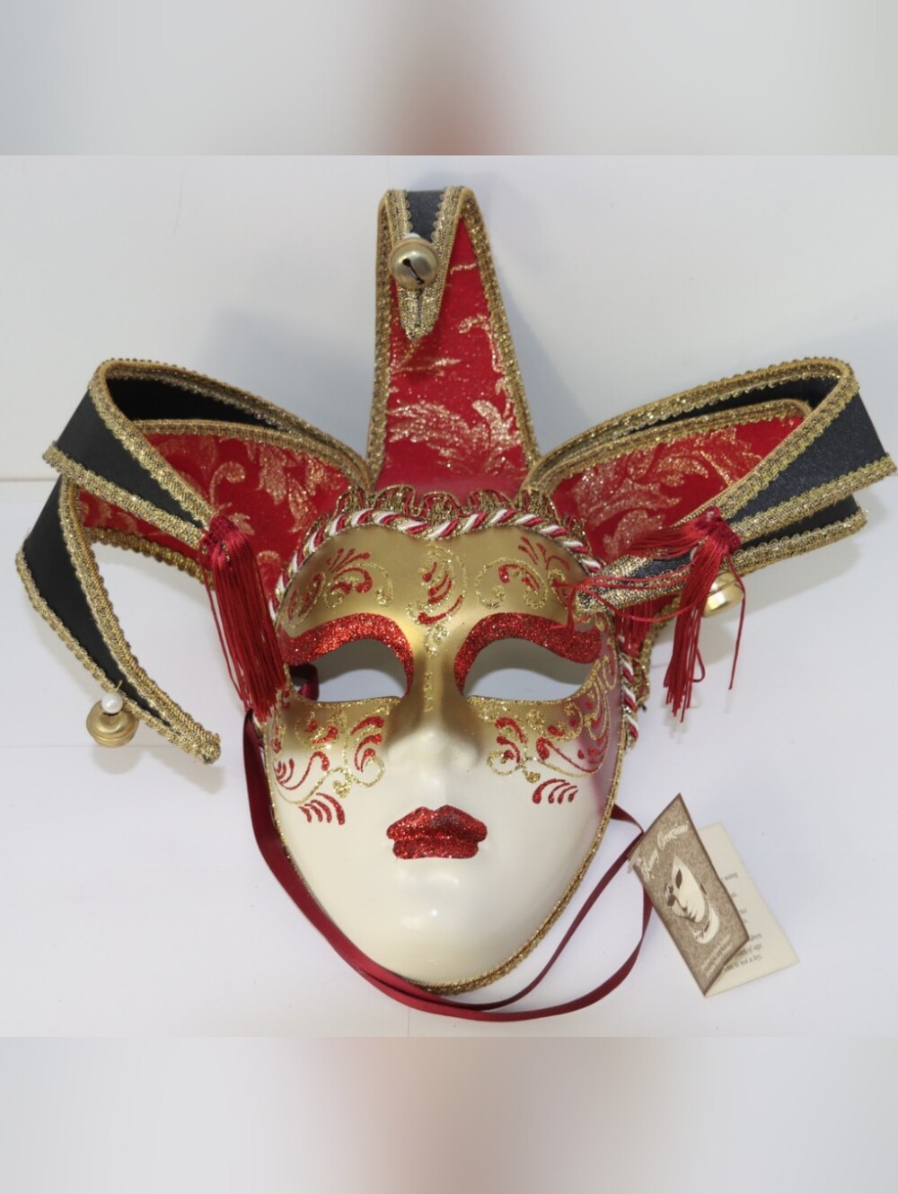 Romy Creazioni Carnial Jester Mask 9"×6"